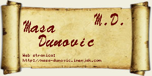 Maša Dunović vizit kartica
